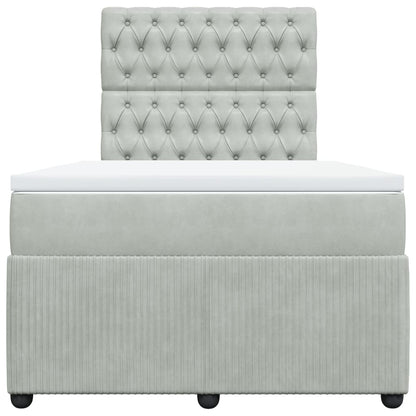 Boxspring met matras fluweel lichtgrijs 120x200 cm