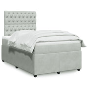 Box spring with mattress velvet light gray 120x200 cm