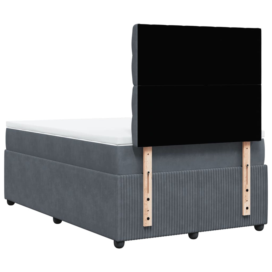 Boxspring met matras fluweel donkergrijs 120x200 cm