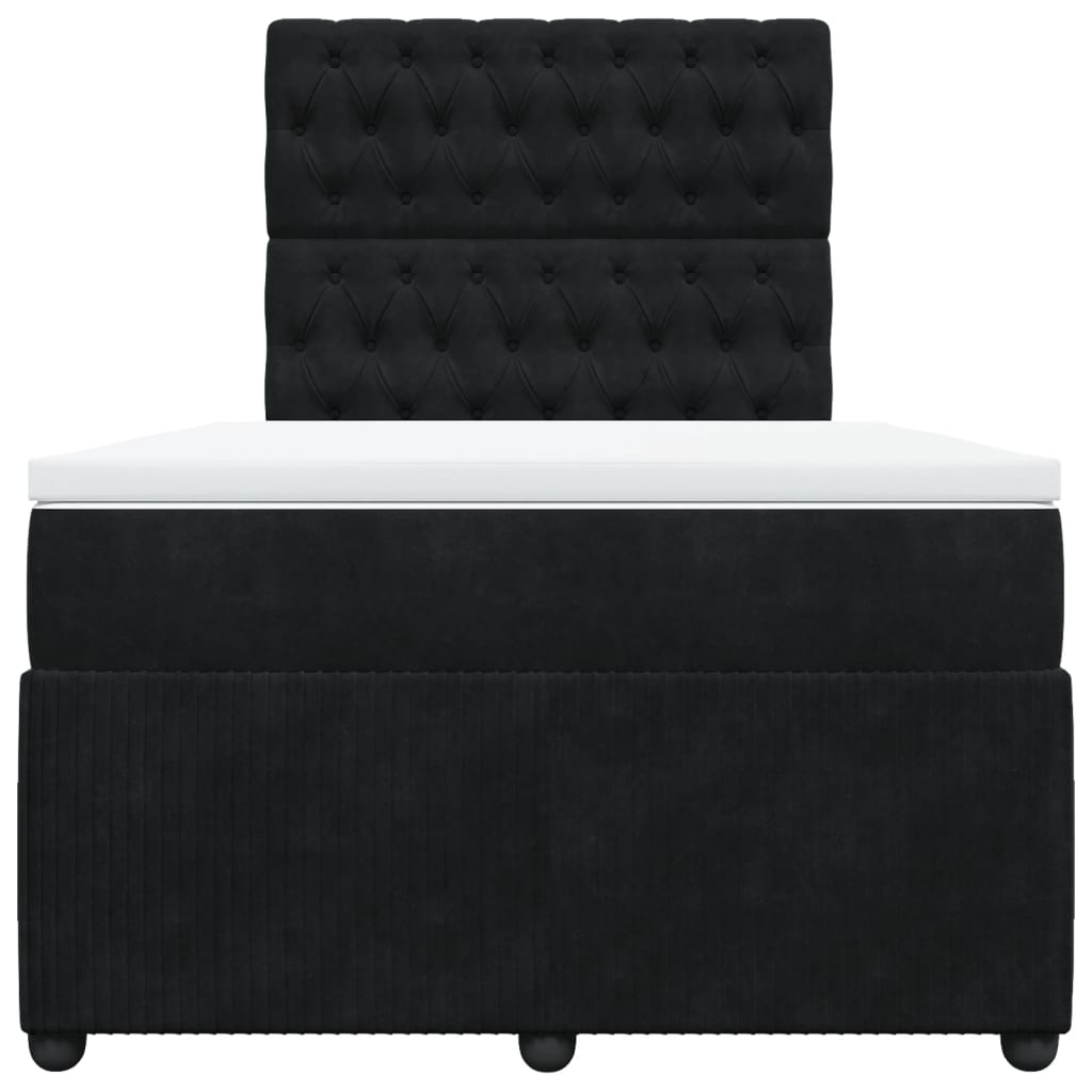 Boxspring met matras fluweel zwart 120x200 cm
