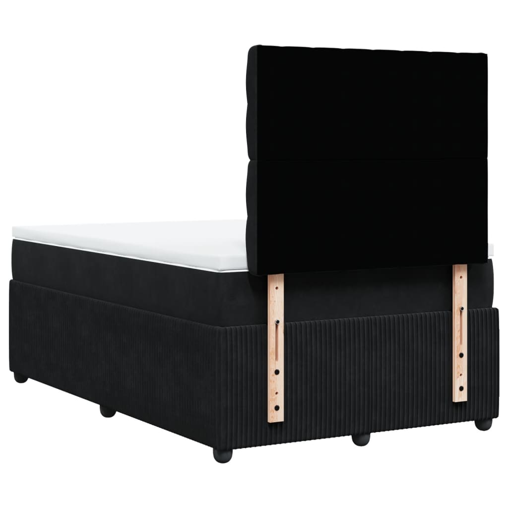 Boxspring met matras fluweel zwart 120x200 cm