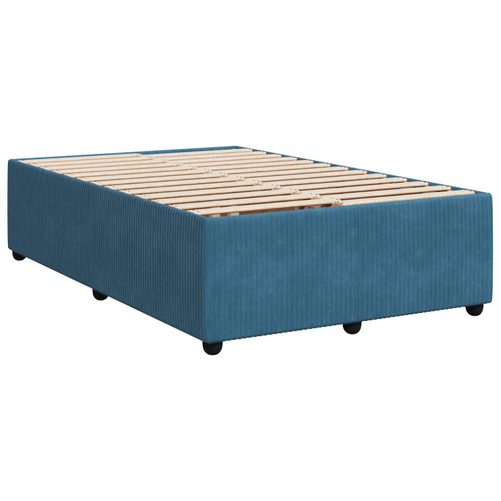 Boxspring met matras fluweel donkerblauw 120x200 cm