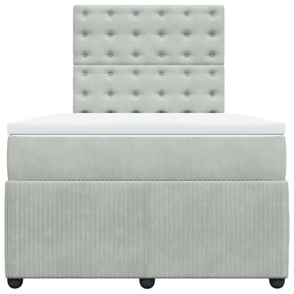 Boxspring met matras fluweel lichtgrijs 120x200 cm