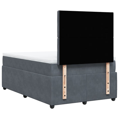 Boxspring met matras fluweel donkergrijs 120x200 cm