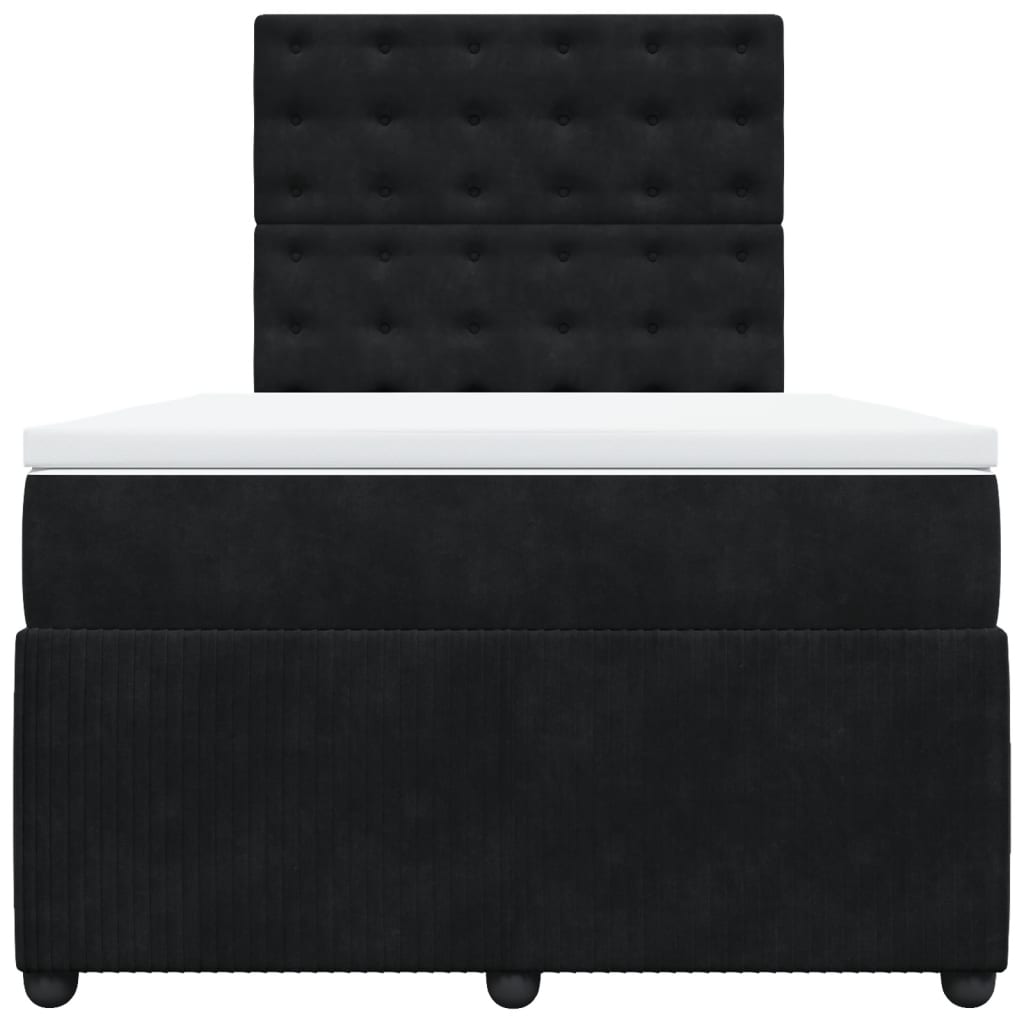 Boxspring met matras fluweel zwart 120x200 cm