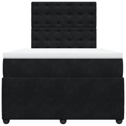 Boxspring met matras fluweel zwart 120x200 cm