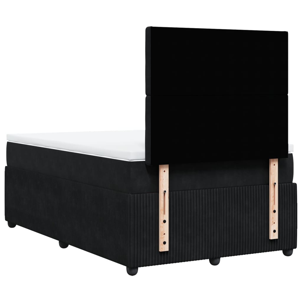 Boxspring met matras fluweel zwart 120x200 cm