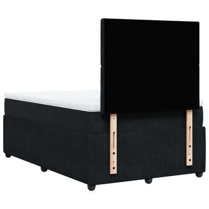 Boxspring met matras fluweel zwart 120x200 cm