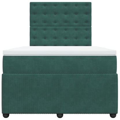 Boxspring met matras fluweel donkergroen 120x200 cm