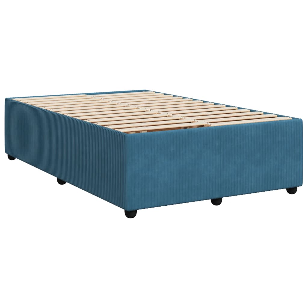 Boxspring met matras fluweel donkerblauw 120x200 cm