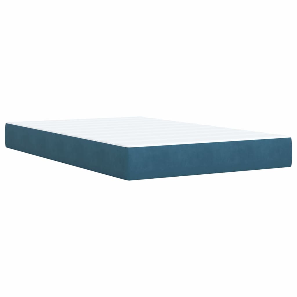 Boxspring met matras fluweel donkerblauw 120x200 cm