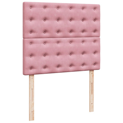 Boxspring met matras fluweel roze 120x200 cm