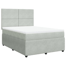 Boxspring met matras fluweel lichtgrijs 140x190 cm