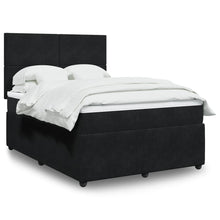 Boxspring met matras fluweel zwart 140x190 cm