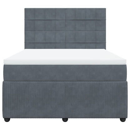 Boxspring met matras fluweel donkergrijs 140x190 cm