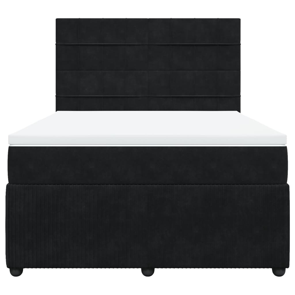 Boxspring met matras fluweel zwart 140x190 cm