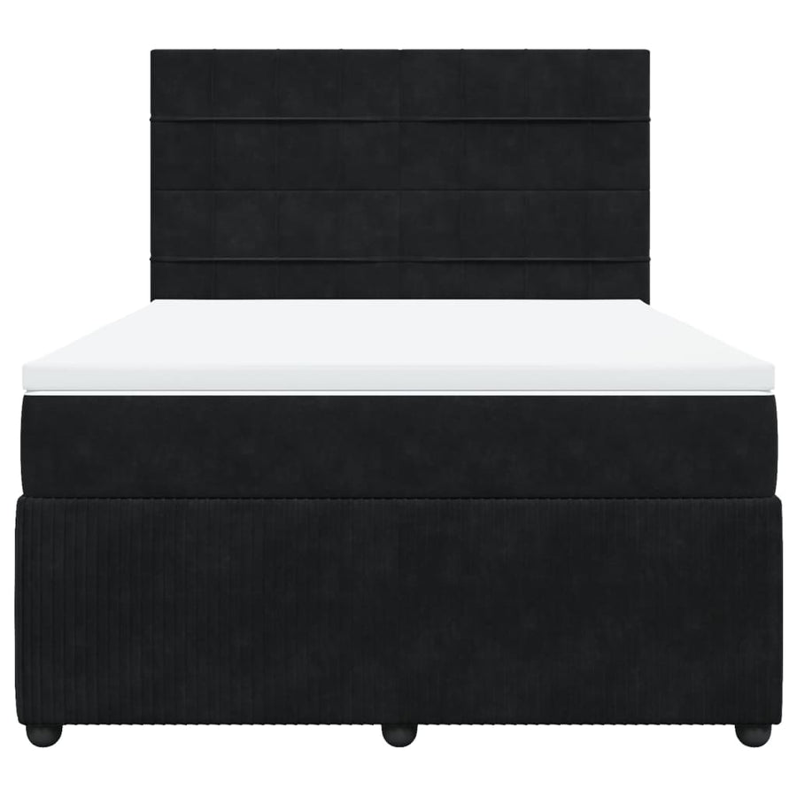 Boxspring met matras fluweel zwart 140x190 cm