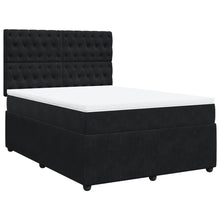 Boxspring met matras fluweel zwart 140x190 cm