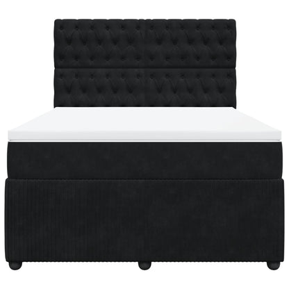 Boxspring met matras fluweel zwart 140x190 cm