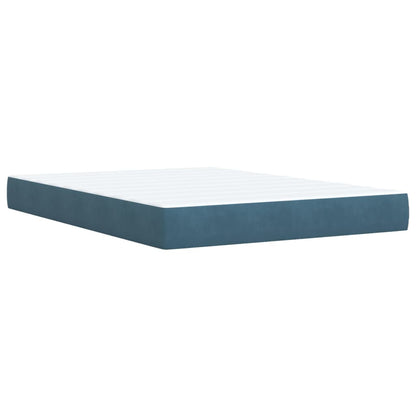 Boxspring met matras fluweel donkerblauw 140x190 cm