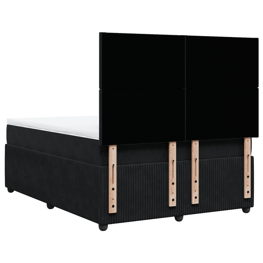 Boxspring met matras fluweel zwart 140x200 cm