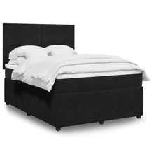 Boxspring met matras fluweel zwart 140x200 cm