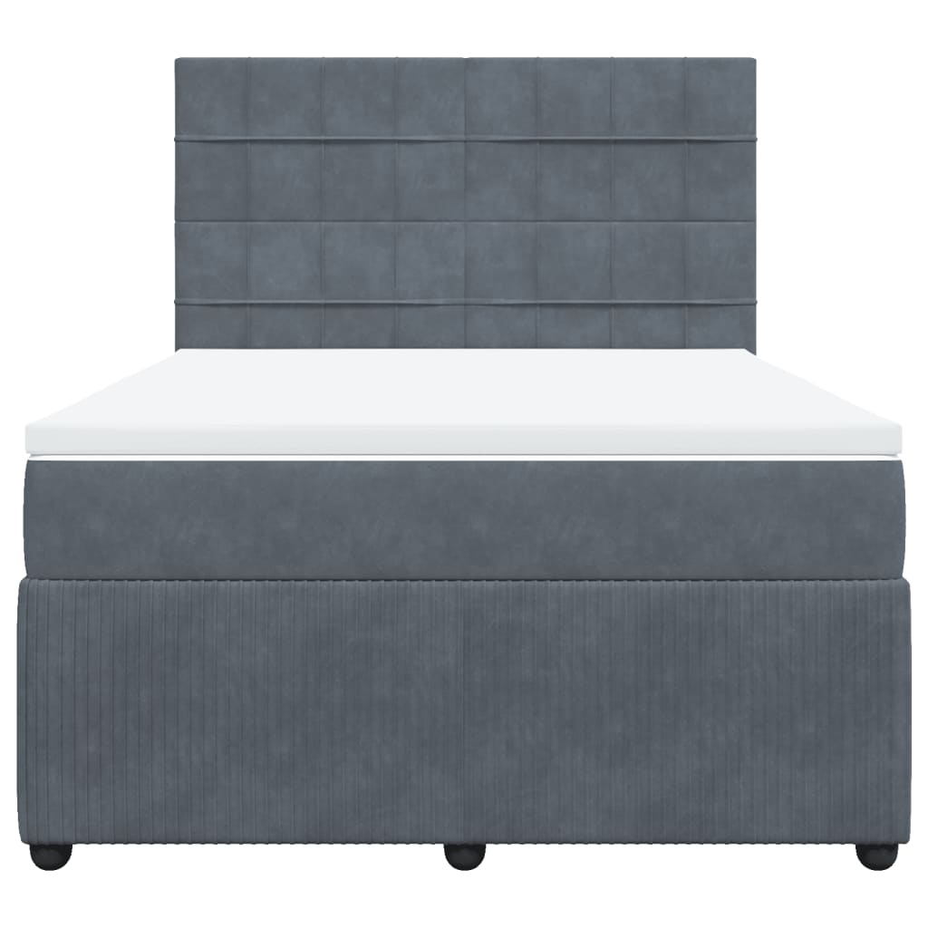 Boxspring met matras fluweel donkergrijs 140x200 cm