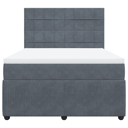 Boxspring met matras fluweel donkergrijs 140x200 cm