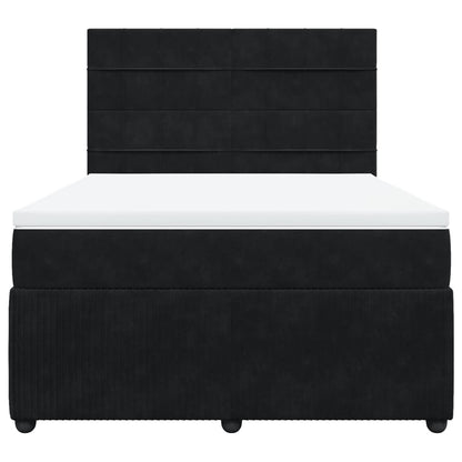 Boxspring met matras fluweel zwart 140x200 cm