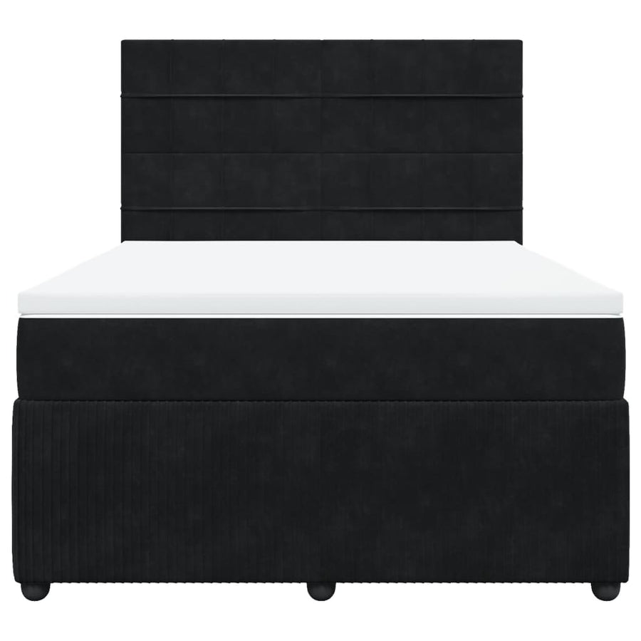 Boxspring met matras fluweel zwart 140x200 cm