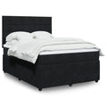 Boxspring met matras fluweel zwart 140x200 cm