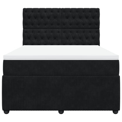 Boxspring met matras fluweel zwart 140x200 cm