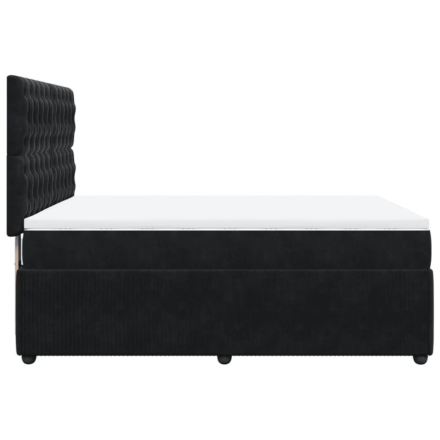 Boxspring met matras fluweel zwart 140x200 cm