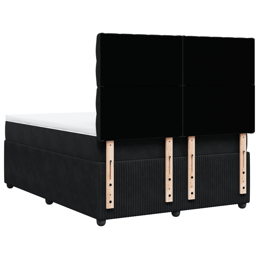Boxspring met matras fluweel zwart 140x200 cm