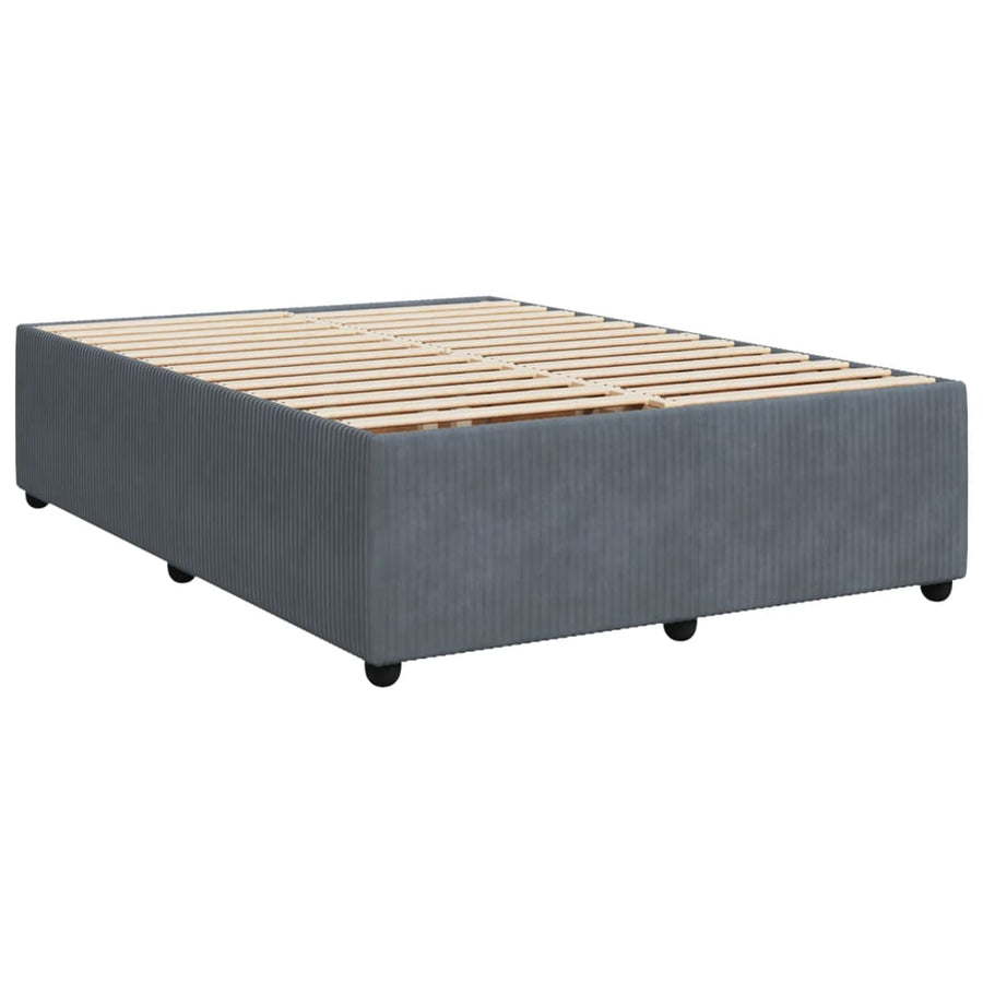 Boxspring met matras fluweel donkergrijs 140x200 cm