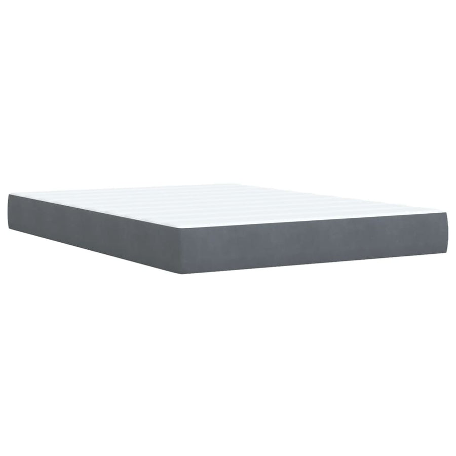 Boxspring met matras fluweel donkergrijs 140x200 cm