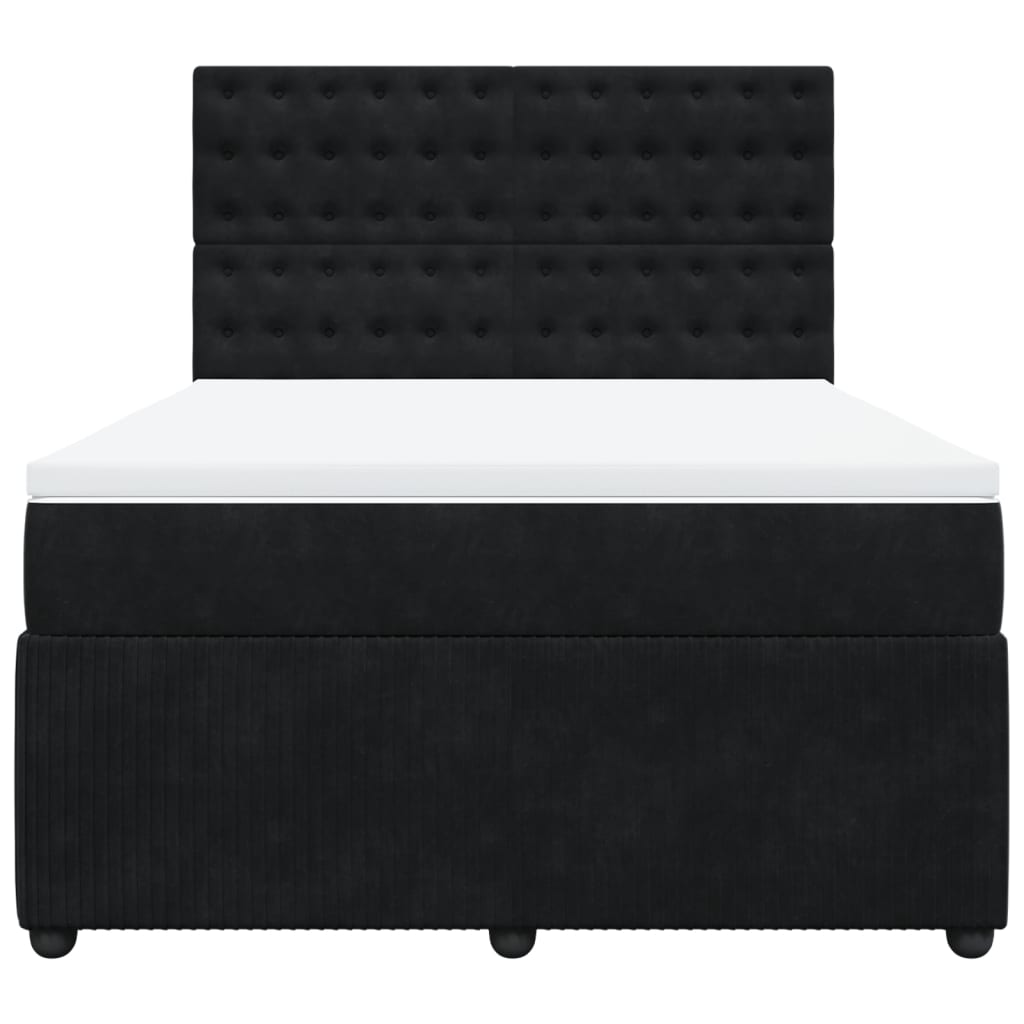 Boxspring met matras fluweel zwart 140x200 cm