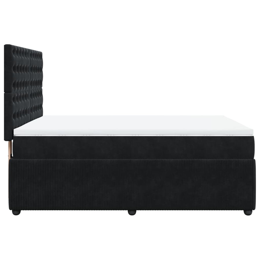 Boxspring met matras fluweel zwart 140x200 cm