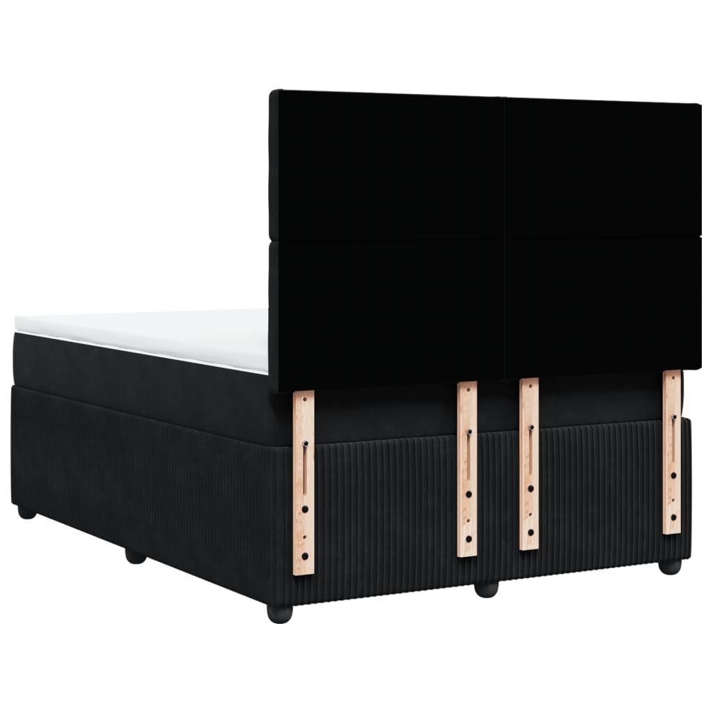 Boxspring met matras fluweel zwart 140x200 cm