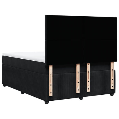 Boxspring met matras fluweel zwart 140x200 cm