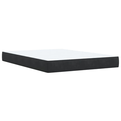 Boxspring met matras fluweel zwart 140x200 cm