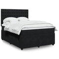 Boxspring met matras fluweel zwart 140x200 cm