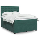 Boxspring met matras 140x200 cm fluweel donkergroen