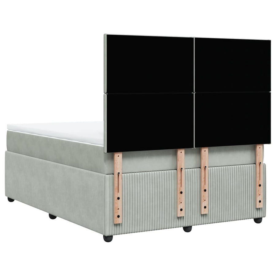 Boxspring met matras fluweel lichtgrijs 160x200 cm