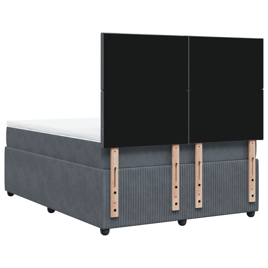 Boxspring met matras fluweel donkergrijs 160x200 cm