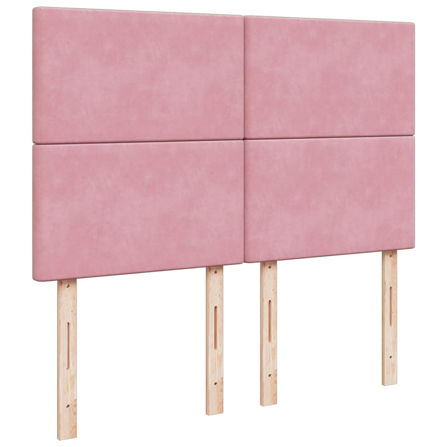 Boxspring met matras fluweel roze 160x200 cm