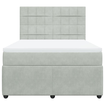 Boxspring met matras fluweel lichtgrijs 160x200 cm