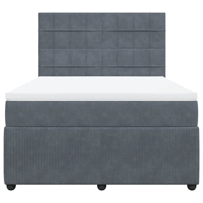 Boxspring met matras fluweel donkergrijs 160x200 cm
