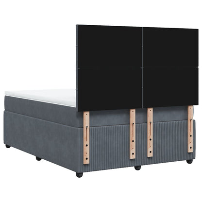 Boxspring met matras fluweel donkergrijs 160x200 cm