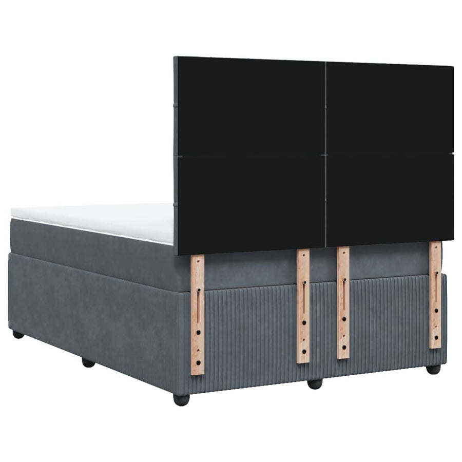 Boxspring met matras fluweel donkergrijs 160x200 cm